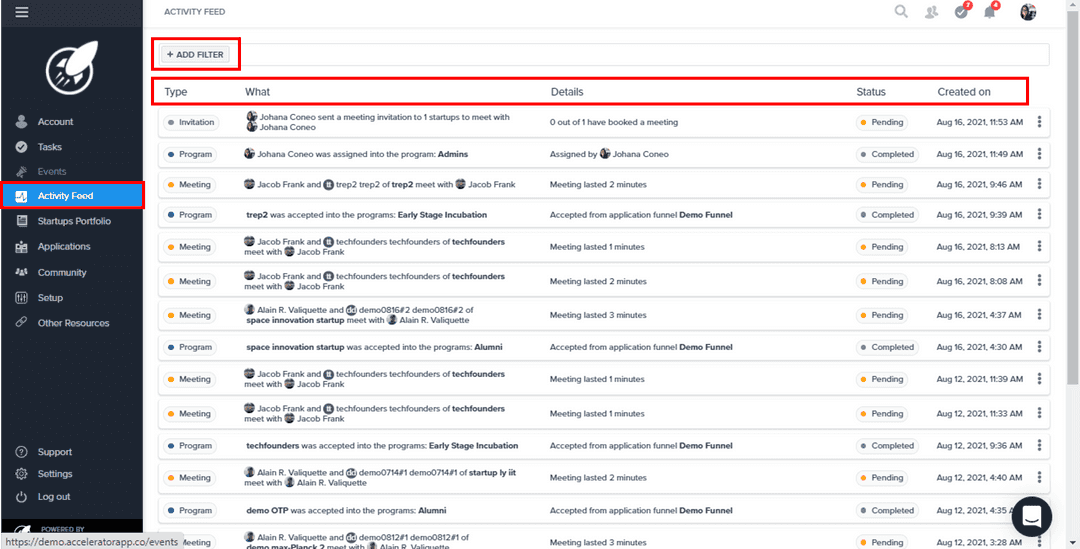 Activity Feed - Overview 